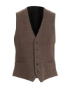 Lardini Man Tailored Vest Brown Size 42 Wool, Cotton, Elastane In Brown