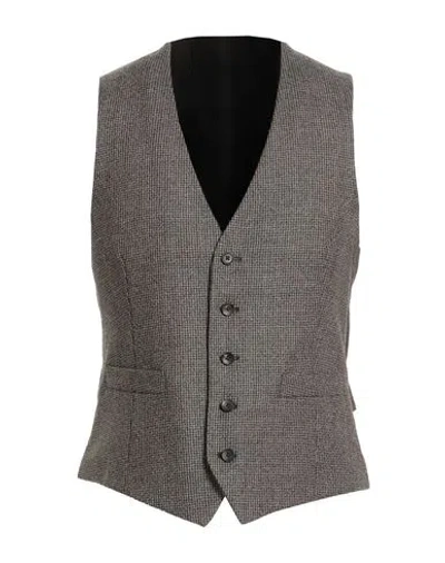Lardini Man Tailored Vest Camel Size 38 Wool In Gray