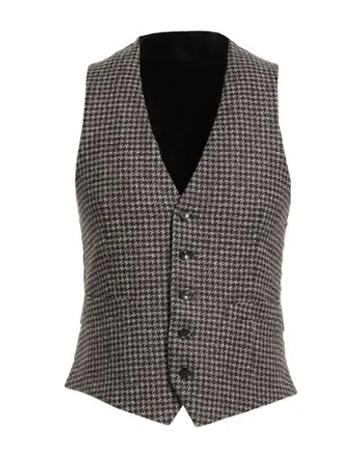 Lardini Man Tailored Vest Chocolate Brown Size 38 Wool