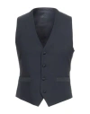 Lardini Man Tailored Vest Midnight Blue Size 40 Wool, Elastane In Blue