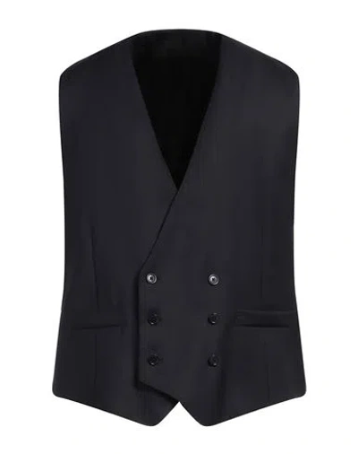 Lardini Man Tailored Vest Midnight Blue Size 42 Wool, Cupro