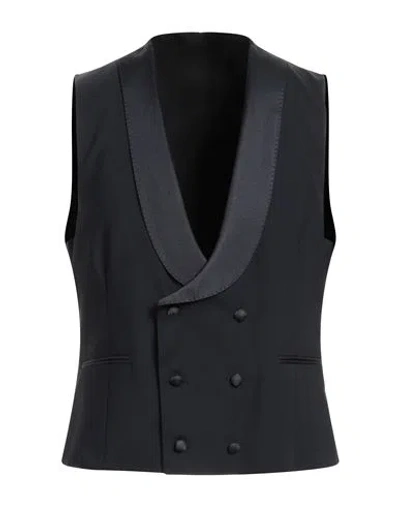 Lardini Man Tailored Vest Midnight Blue Size 42 Wool, Elastane