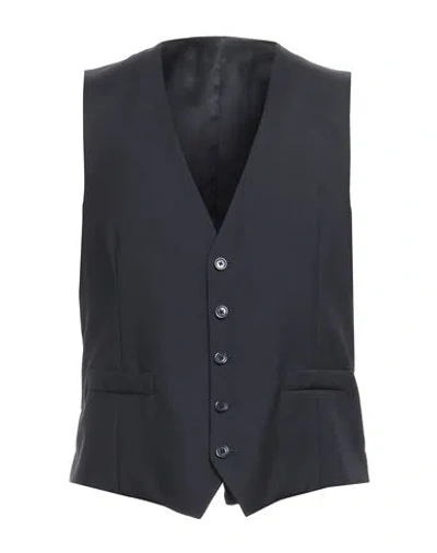 Lardini Man Tailored Vest Midnight Blue Size 44 Wool