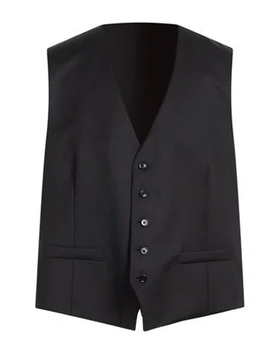 Lardini Man Tailored Vest Midnight Blue Size 48 Wool In Gray