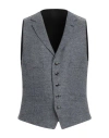 Lardini Man Tailored Vest Navy Size 40 Wool In Gray