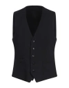 Lardini Man Tailored Vest Navy Size 40 Wool, Cotton, Elastane In Black