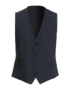 Lardini Man Tailored Vest Navy Size 44 Polyester, Wool, Elastane In Blue
