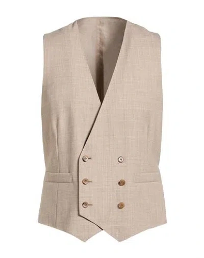 Lardini Man Tailored Vest Sand Size 44 Wool In Nude