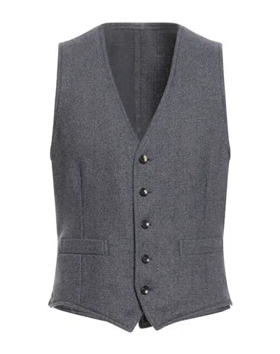 Lardini Man Tailored Vest Slate Blue Size 40 Wool, Polyester, Cotton In Gray