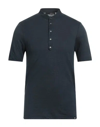 Lardini Man T-shirt Navy Size 38 Linen In Blue