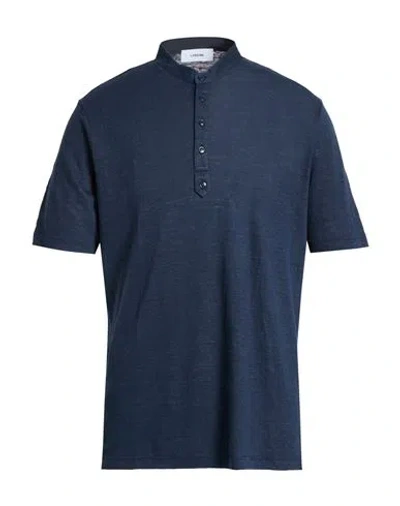 Lardini Man T-shirt Navy Size Xl Linen In Blue