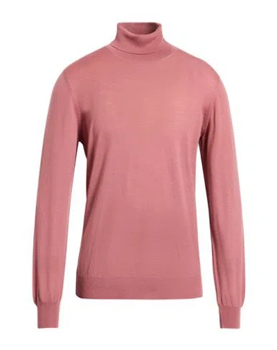 Lardini Man Turtleneck Antique Rose Size 38 Wool In Pink