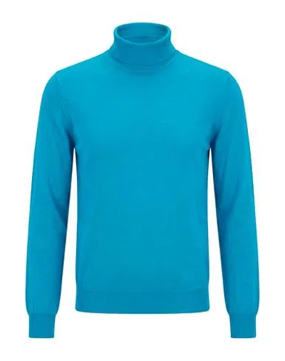 Lardini Man Turtleneck Azure Size 42 Wool In Blue