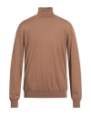 Lardini Man Turtleneck Brown Size 46 Wool, Silk, Cashmere