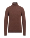 Lardini Man Turtleneck Brown Size Xl Alpaca Wool, Nylon, Wool In Brown