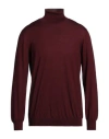 Lardini Man Turtleneck Chocolate Brown Size 40 Wool In Red