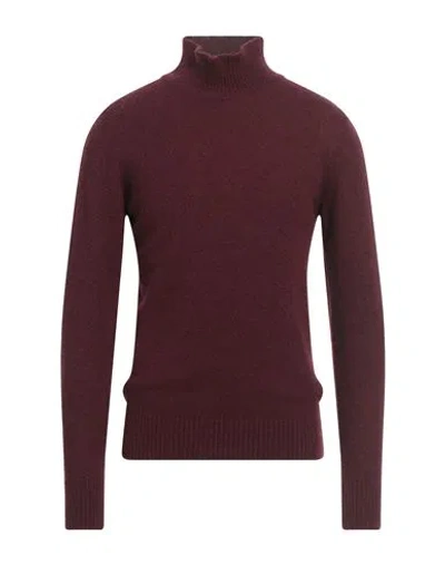 Lardini Man Turtleneck Burgundy Size M Alpaca Wool, Nylon, Wool