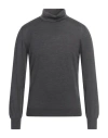 Lardini Man Turtleneck Charcoal Size 40 Wool