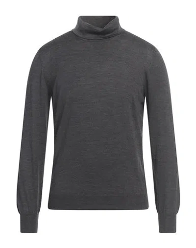 Lardini Man Turtleneck Charcoal Size 40 Wool