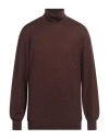 Lardini Man Turtleneck Chocolate Brown Size 46 Wool