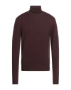 Lardini Man Turtleneck Chocolate Brown Size 40 Wool In Brown