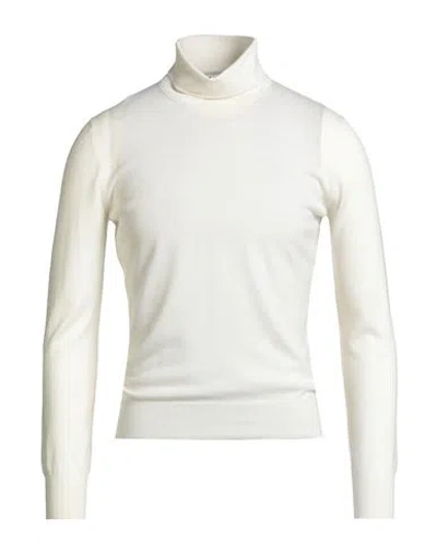 Lardini Man Turtleneck Cream Size 36 Wool In White