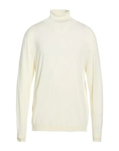 Lardini Man Turtleneck Cream Size L Wool, Silk, Cashmere In Animal Print