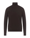 Lardini Man Turtleneck Dark Brown Size L Wool, Silk, Cashmere
