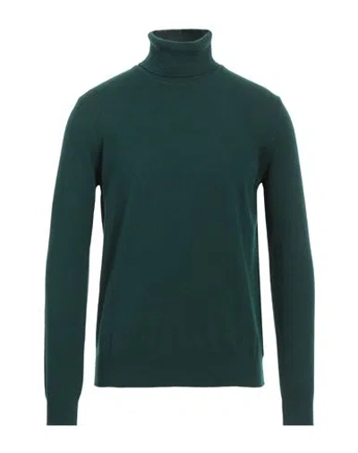 Lardini Man Turtleneck Dark Green Size M Wool, Cashmere In Green