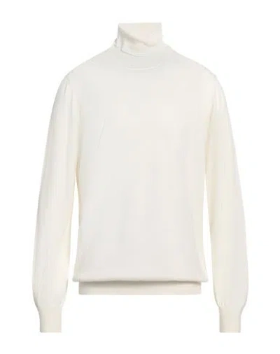 Lardini Man Turtleneck Ivory Size Xxl Virgin Wool In White