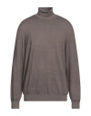 Lardini Man Turtleneck Khaki Size 46 Wool In Beige