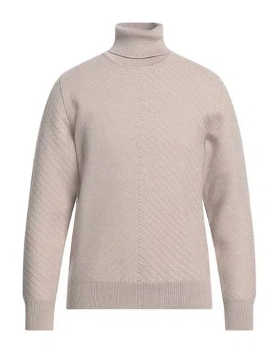 Lardini Man Turtleneck Light Grey Size L Wool In Beige