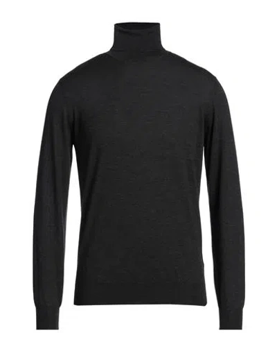Lardini Man Turtleneck Charcoal Size 44 Wool, Silk, Cashmere In Grey