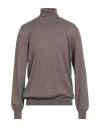 Lardini Man Turtleneck Khaki Size 46 Wool In Gray