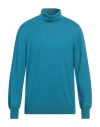 Lardini Man Turtleneck Turquoise Size 44 Wool In Blue