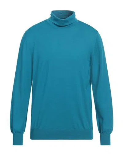 Lardini Man Turtleneck Turquoise Size 44 Wool In Blue