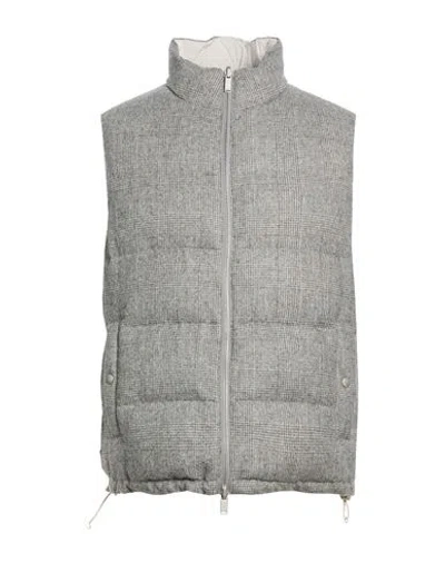 Lardini Man Vest Grey Size 42 Wool, Alpaca Wool, Polyamide In Gray