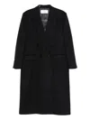 Lardini Double-breasted Long Coat Featuring Pockets In Black