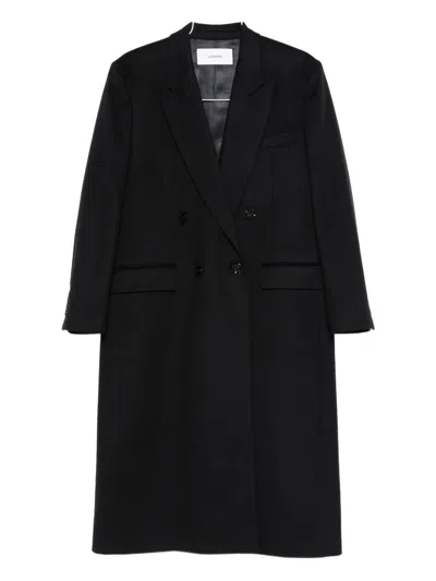 Lardini Martin Double-breasted Coat In Black