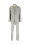 Lardini Melange Grey Wool Blend Suits In Salvia