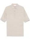 Lardini Ribbed Linen And Cotton-blend Polo Shirt In Neutrals