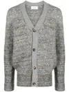 Lardini Man V-neck Knit Sweater In Grey