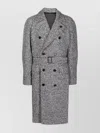 Lardini Double-breasted Coat With Textured Fabric In Gray