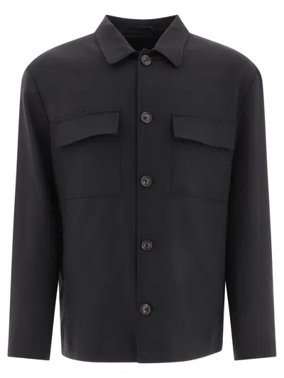 Lardini 羊毛针织衬衫 In Black