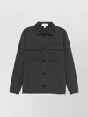 Lardini Buttoned Flap-pocket Shirt Jacket In Gray