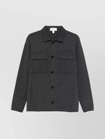 LARDINI MEN'S COLLARED KNIT JACKET APPLIQUÉ