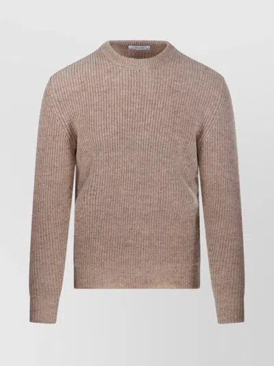 LARDINI MEN'S CREW NECK RIBBED SWEATER