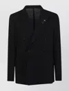 Lardini Double-breasted Blazer With Notch Lapel In Black