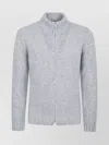 Lardini Knitted Zip-up Sweater With High Collar In White
