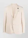 Lardini Woven Single-breasted Blazer In Neutral